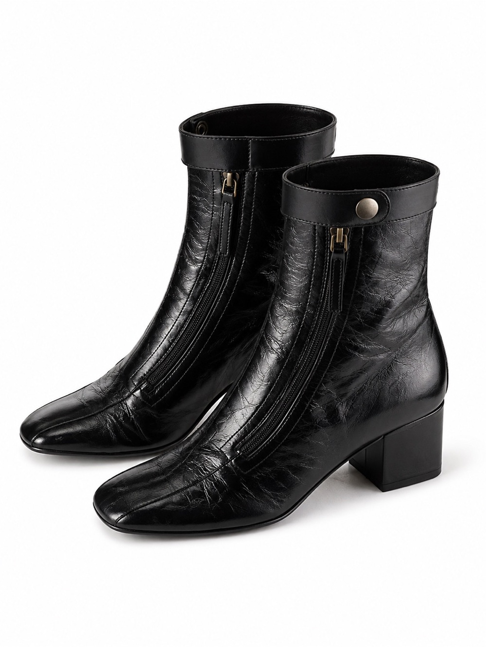Tamara Mellon Avenger Ankle Boots Black Patent Leather EU 37.5 Made Italy
